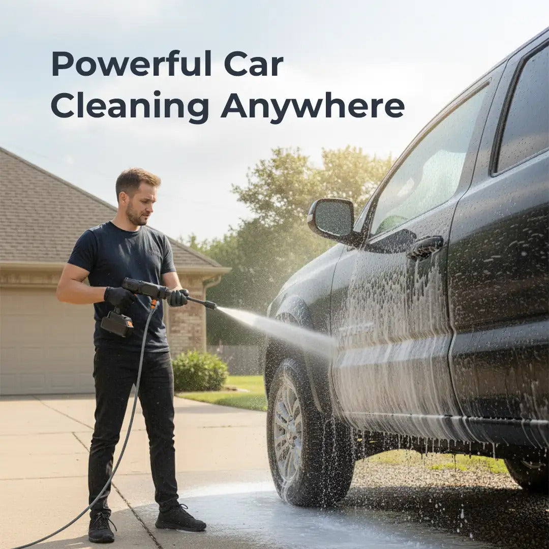 Cordless Portable Car Wash Pressure Washer Gun – High Power Cleaning Machine for Cars, Bikes & Home